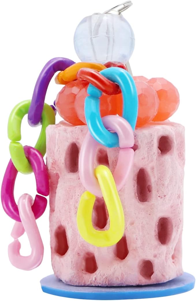 Bird Beak Grinding Parakeet Treats Bird Calcium Chewing Toy for Budgies Parakeet Cockatiel Conure Hamster (Random Color) (Small (1 pc))