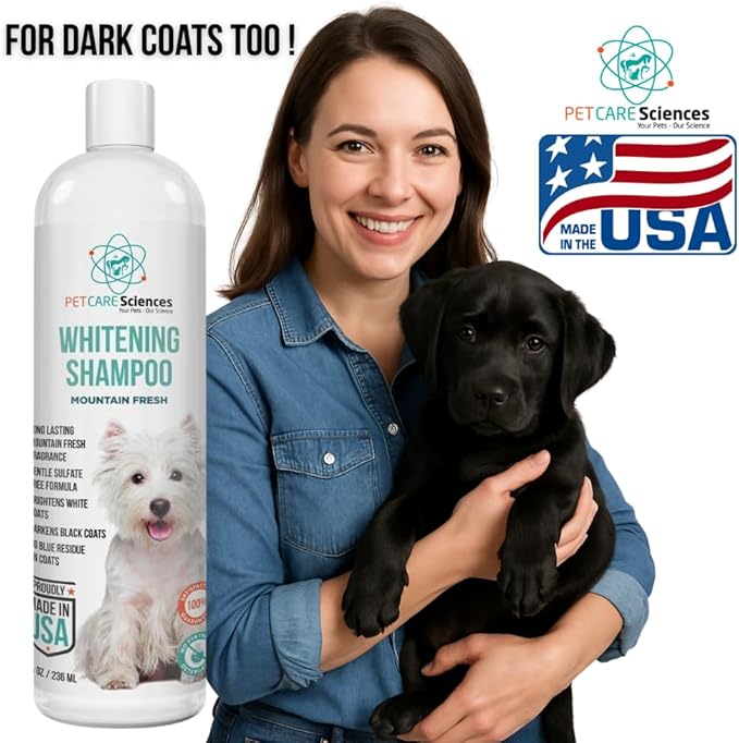 1 Gallon Dog Whitening Shampoo - Dog Shampoo for White Dogs - Puppy Shampoo for White Coats - Hair and Fur Whitener for Dogs - Made in The USA