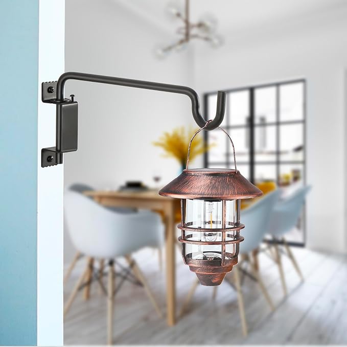 12" 360° Swivel Plant Hanger - Heavy Duty Solid Steel Wall Hook, 12-Directional Adjustable for Bird Feeders, Outdoor/Indoor Plants, Garden & Patio (2-Pack)