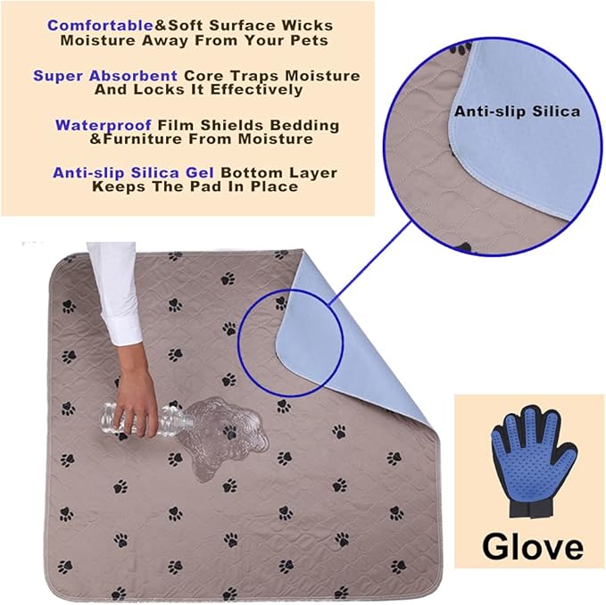 Washable Puppy Pads - Reusable, Super Absorbing, Waterproof, Large Dog Pee Pad for Dog Bed Mat