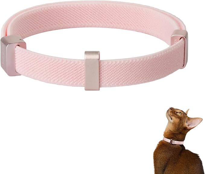 Safety Cat Collar Pro - U.S. IDA Gold Awarding Design, Elastic Quick Release Cat Collar with Buckle Non Breakaway - Lightweight for Kitten All Small Large Cats (Blush Pink, S 5.9-11.8")