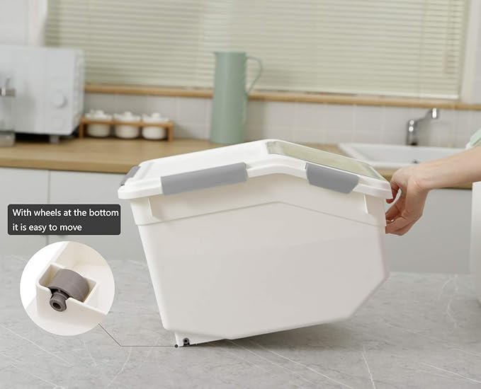 CITY BABY 2 Pack Airtight Flour Storage Container With Scoop,Dry Food, Sugar, Baking Supplies,Rice Container Set -BPA Free- Pet Food Storage Container,Dog Cat Birds Food Bin(30LB)