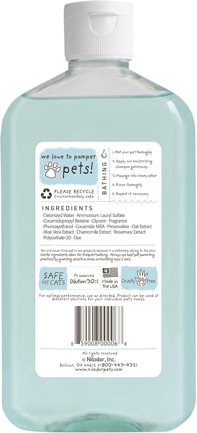 Bobbi Panter Moisturizing Dog Shampoo, Moisturizes and Enriches Dogs Skin & Fur, Soft Sea Air Fragrance, Concentrated 30:1, Made in The USA, 14 oz. (Case of 12)