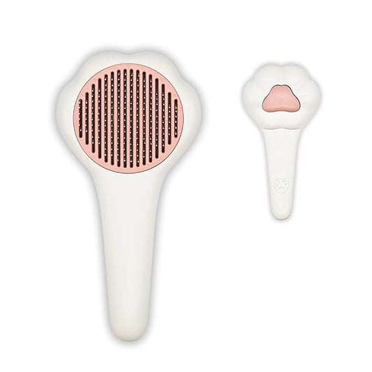 Cat Brush for Shedding, Self-Cleaning Slicker Brush for Indoor Cats, Gently Remove Loose Fur, Pet Grooming Massage Deshedding Tool, Suits Long & Short Haried Cats and Dogs