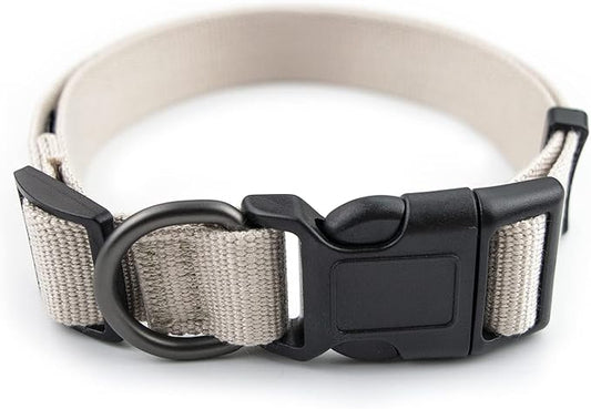 Beige Dog Collar for Small Dogs, Breathable, Anti-Odor & Soft, Comfortable for Sensitive Skin Puppies, 90% Bamboo Rayon, Adjustable Quick-Release Buckle Pet Collar for Chihuahuas Frenchie