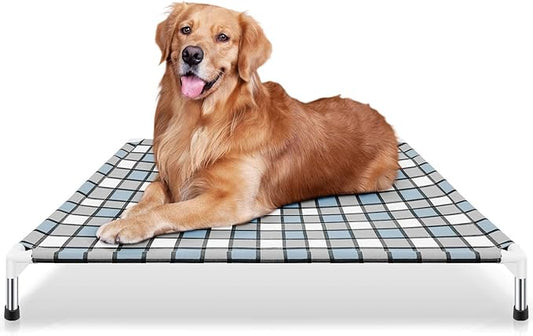 Elevated Outdoor Raised Dog Bed Outdoor Dogs Bed Lifted Pet Hammock Bed Dog Cot for Large Pet Taste Life, Start with A Pet Bed 39'' x 27'' x 6.5''
