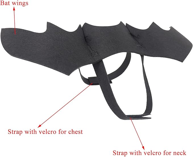 Pet Cat Bat Wings for Halloween Party Decoration, Dog Cosplay Bat Costume,Puppy and Cat Dress Up Accessories (Black, Medium)