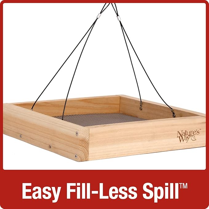 Nature's Way Bird Products CWF3 Cedar Platform Tray Bird Feeder 12" x 12" (Pack of 4)