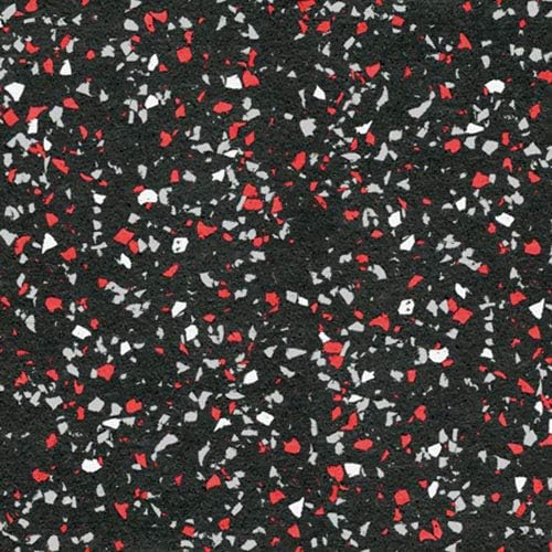 American Extreme Rubber Gym Mat - 1 Inch Thick Colorful Mats - Superior Shock & Sound Absorbing - 35% Red/Grey/White 100 Pack (Covers 400 Sq Ft)