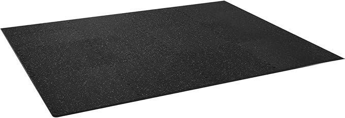 VEVOR 0.56Inch 48sq.ft 12 Tiles Gym Flooring for Home Gym, Rubber Top with High Density EVA Foam,25 x 25In Gym Floor Exercise Equipment Mats, Interlocking Gym Mats, Puzzle Workout Mats, Black & Grey