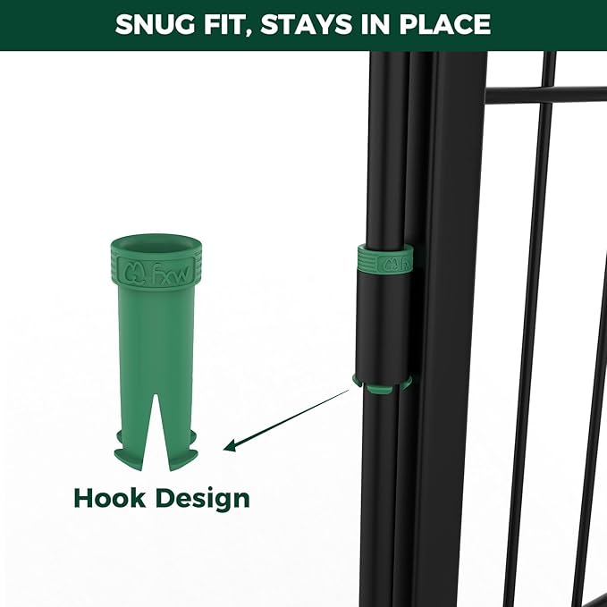 FXW Dog Playpen Accessories - Muffler Tubes, Compatible Rollick/Instant Dog Playpen (Replacement for HomePlus/Dog Gate) (32PCS, Green) │ Patented