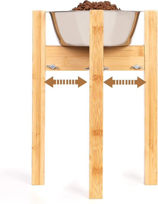 Elevated Dog Bowl Stand,Adjustable Dog Food Stand for 8”-11” Bowls,Single Dog Bowl Holder 14” Tall for Large Dogs