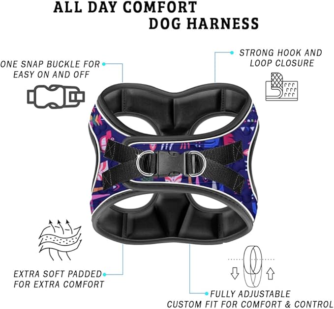 Comfort Fit Dog Harness Soft Padded No Pull Harness with Adjustable Buckles for Small Medium Large Dogs Step in Pet Vest with Easy Control Handle for Walking Jogging Running Training Dogs & Puppies