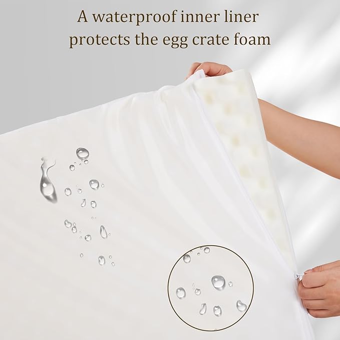 Bedfolks Orthopedic Dog Bed, Waterproof Dog Sofa Bed for Large Dogs, Egg Foam Pet Couch Bed with Removable Washable Cover and Nonslip Bottom, Brown