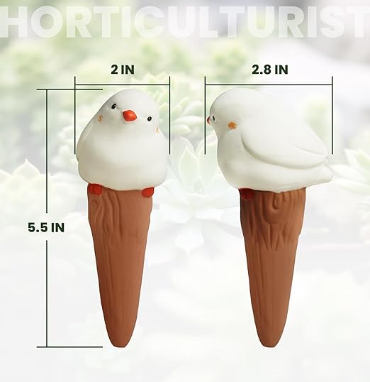 Bird Shaped Plant Watering Globes(4ps) Plants Suitable for Indoor and Outdoor Use Should be Kept Constantly Moist. The Interesting Shape Makes The Garden More Interesting and Beautiful.