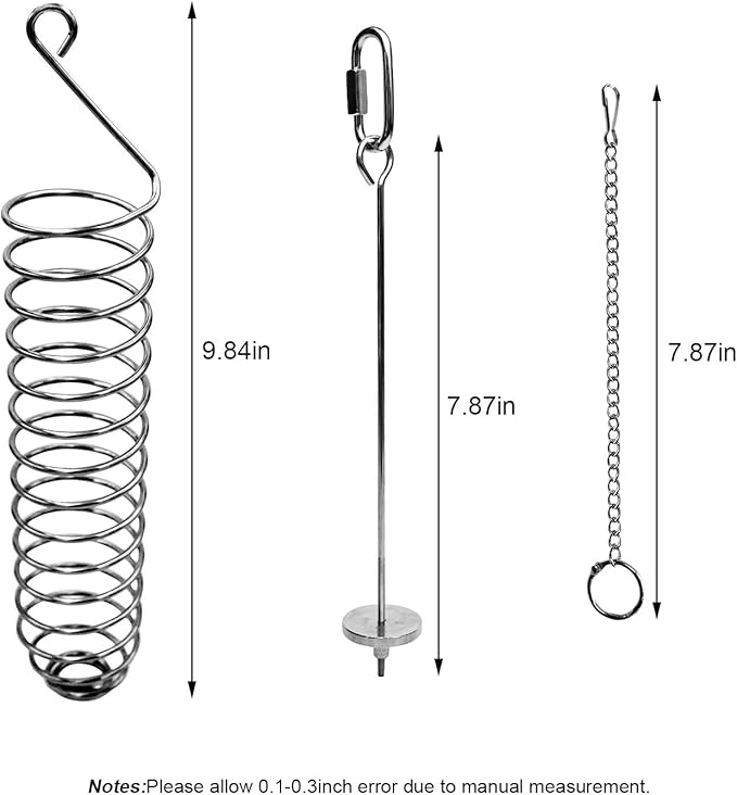 Stainless Steel Bird Food Holder, Parrot Foraging Toy, Hanging Basket, 9.84 in L, 7.87 in W, 82g Weight, Activity Clasp, Fits 12oz Bottle