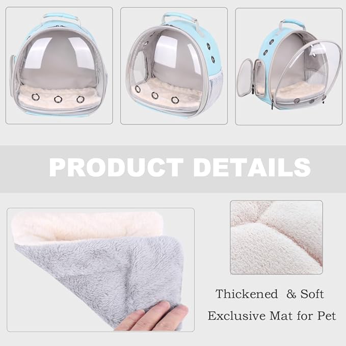 Portable Small Animal Backpack Travel Breathable Pet Carrier Bag Cages for Guinea Pig, Rabbit, Bearded Dragon, Squirrel, Tortoise, Bird, Lizard, Sugar Glider