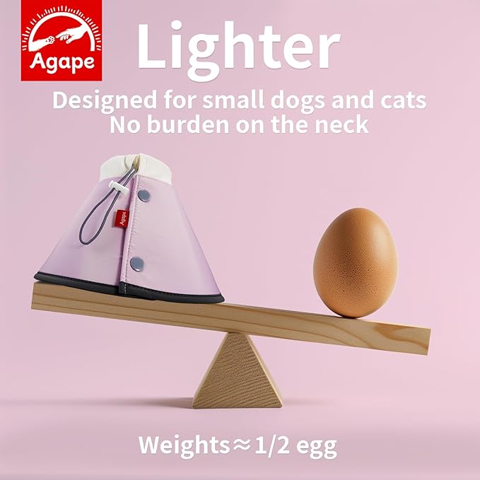 Agape Soft Cone for Cats & Small Dogs, Comfy Pet Cone to Stop Licking, Adjustable Cat E Collar Alternative After Surgery, Protective Elizabethan Collar for Pup & Kitty, Water Repellent Recovery Cone