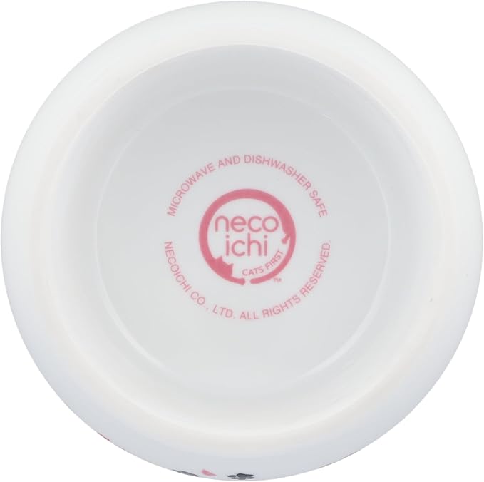 Necoichi Elevated Cat Water Bowl – Ceramic Raised Cat Bowl, Prevents Neck & Whisker Fatigue – Dishwasher & Microwave Safe – Pet Water Bowl for Cats (Sakura Floral, Extra Tall)