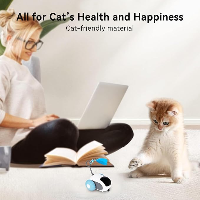 Turbo Tail 5.0 Remote Control Cat Toy, Interactive Cat Toys for Indoor Cats, Automatic Kitten Toys with 2-Speed Adjustment, Remote Control & Rechargeable Exercise Cat Toys for Bored Indoor Adult Cats