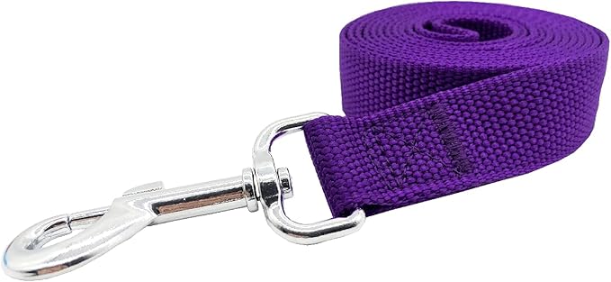 Nylon Dog Training Leash, Traction Rope, 4/5/6 Feet Long, 3/4 Inch 1 Inch Wide, for Small and Medium Dogs (1'' x 4 FT, Purple)
