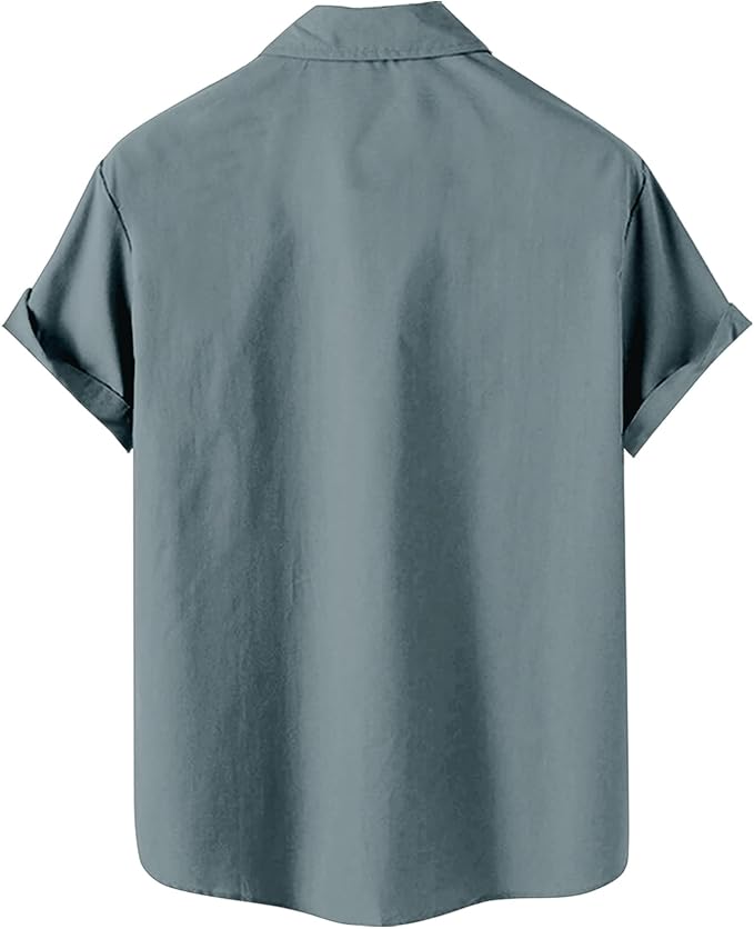 Men’s Hawaiian Shirt Western Cowboy Symmetrical Print Short Sleeve Button Down Casual Beach Holiday Summer Shirt