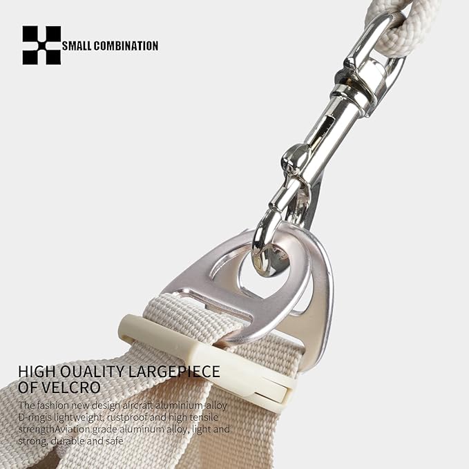 Adjustable Dog Harness with Leash, Reflective Mesh, No-Pull Design，Matching Lead Rope (Cream-Coloured, M)