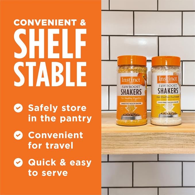 Instinct Raw Boost Shakers, Freeze-Dried Powder, Cat Food Topper, Chicken - Gut Health, 5.5 oz. Bottle