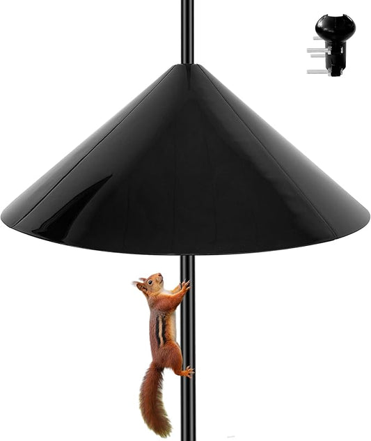 19-Inch Squirrel Baffle,Baffle for Bird Feeder Pole,Squirrel Proof in Outdoor Shepherd's Hooks， (Black)