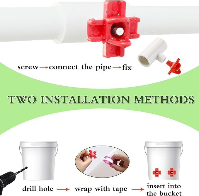 15 Pack Chicken Nipples Waterer with 1/2'' PVC Tee Fittings,DIY Automatic Chicken Waterer System, Horizontal Side Mount Poultry Water Nipple Waterer Drinker and for Poultry Ducks Quail and Other