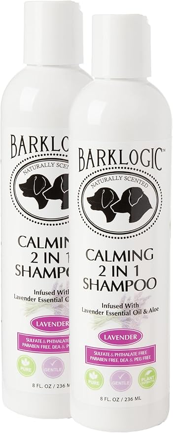 Plant Based 2 in 1 Dog Shampoo and Conditioner, Lavender, 8 fl oz, 2-Pack - Grooming Essentials for A Quality Coat - No Parabens, No Phthalates, No Sulfates, No DEA & PEG, Naturally-Derived