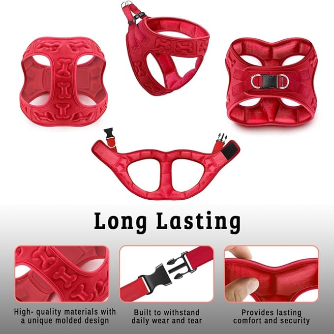 Comfort fit Step-in Dog & Puppy Harness - Comfortable All Weather Dog Vest Harness: Adjustable, Soft Padded, Easy to Put-on for Small, Medium-Sized Dogs.