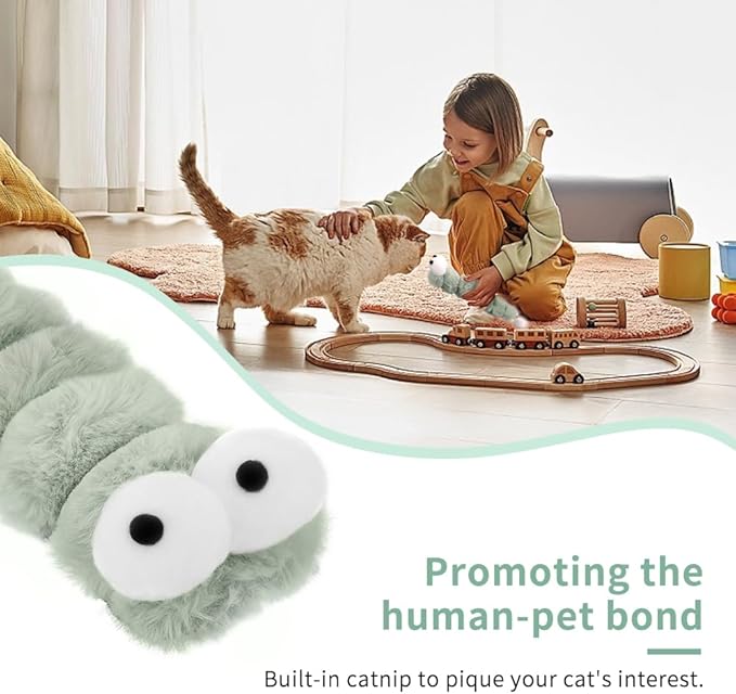 PAZ'S GIFT Cat Toy Interactive cat Mint cat Kick Toy, 11 feet Long, chewable Furry Plush Toy, Soothing Kitten Pillow，Appease The kitten's Pillow