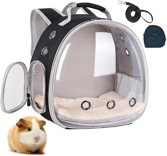 Portable Small Animal Backpack Travel Breathable Pet Carrier Bag Cages for Guinea Pig, Rabbit, Bearded Dragon, Squirrel, Tortoise, Bird, Lizard, Sugar Glider