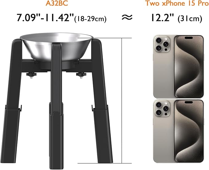 CZPET Elevated Dog Bowl, Raised Dog Bowl Stand with 51oz Stainless Steel Bowl Large Capacity, Height and Size Adjustable & Anti-Slip Stand for Large Dogs