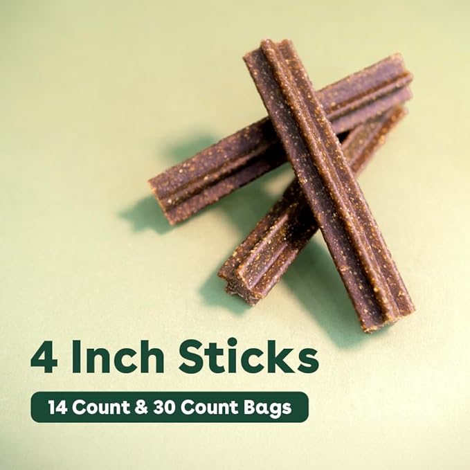 Pupford Dental Chews for Dogs, All-Natural 4-Inch Sticks for Plaque, Tartar & Bad Breath, Grooved Texture, Limited Ingredients, Made in USA (30 Count)
