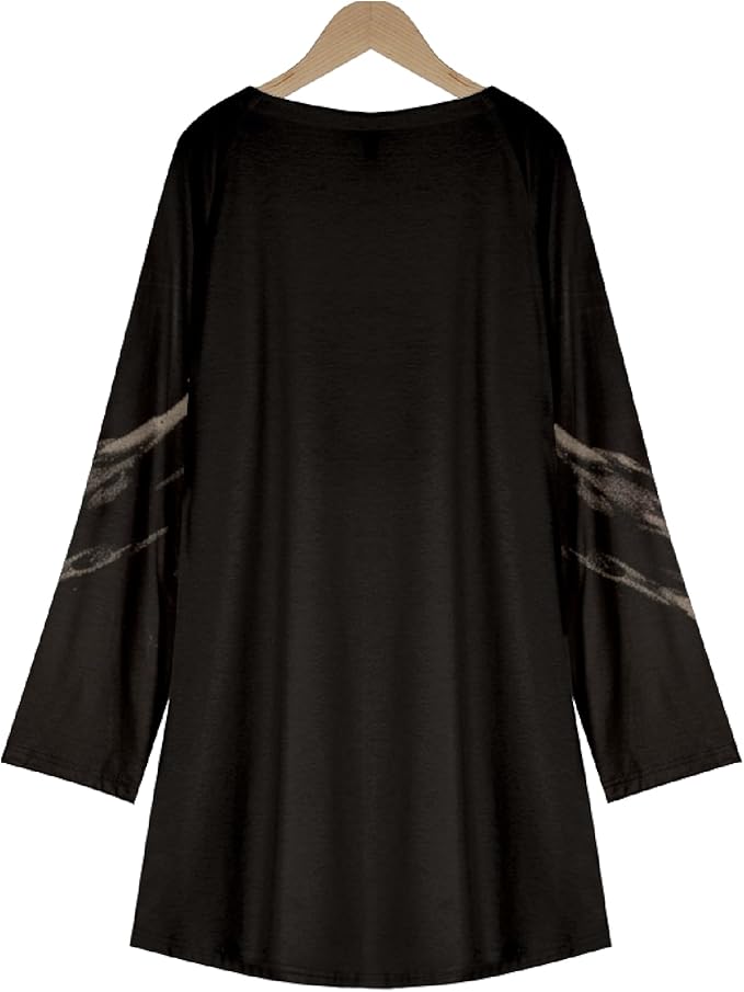 MARSVOVO Women Novelty Graphic Plus Size Sweater Crewneck Long Sleeve Cute Printed Loose Fit Casual Fall Sweaters Top