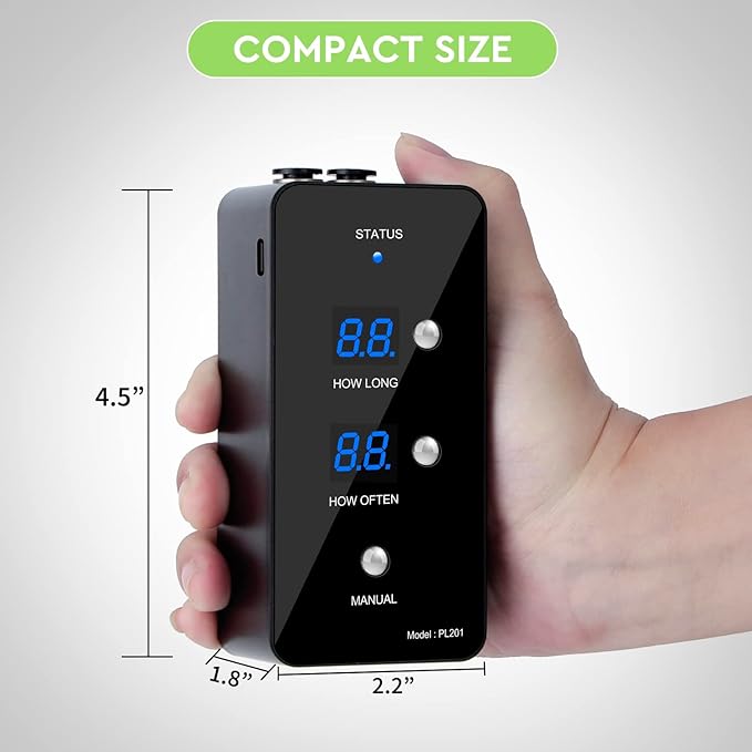 moistenland Reptile Humidifier, Misting System for Terrariums, Automatic with Adjustable Spray Nozzles, Black