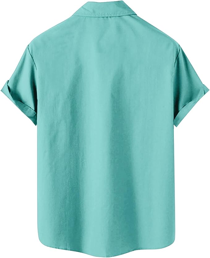 Men’s Hawaiian Shirt Western Cowboy Symmetrical Print Short Sleeve Button Down Casual Beach Holiday Summer Shirt