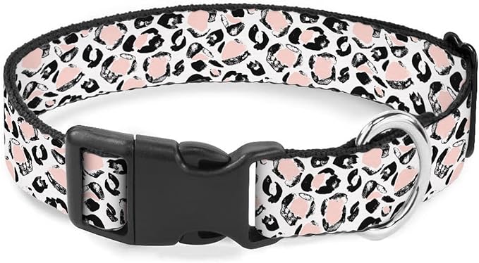 Pink Black Leopard Dog Collar Cat Big Neck Collars Soft for Small Extra Large Heavy Duty Pet Dogs