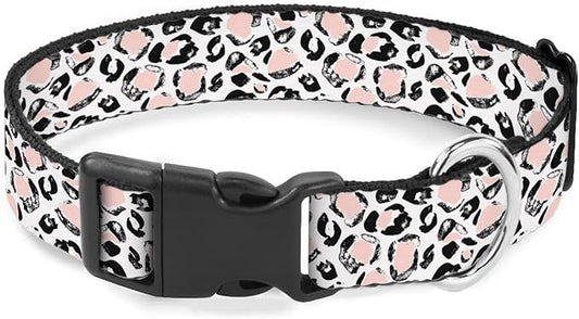 Pink Black Leopard Dog Collar Cat Big Neck Collars Soft for Small Extra Large Heavy Duty Pet Dogs