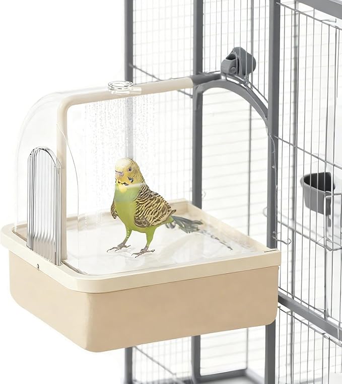 Bird Bath Shower for Cage,Bird Bathtub,Parrots Shower Accessories for Birdcage,Electric Hanging Pets Cleaning Supplies Bathtub for Parrots, Parakeets, Cockatiels, Finches, Canaries, Lovebirds