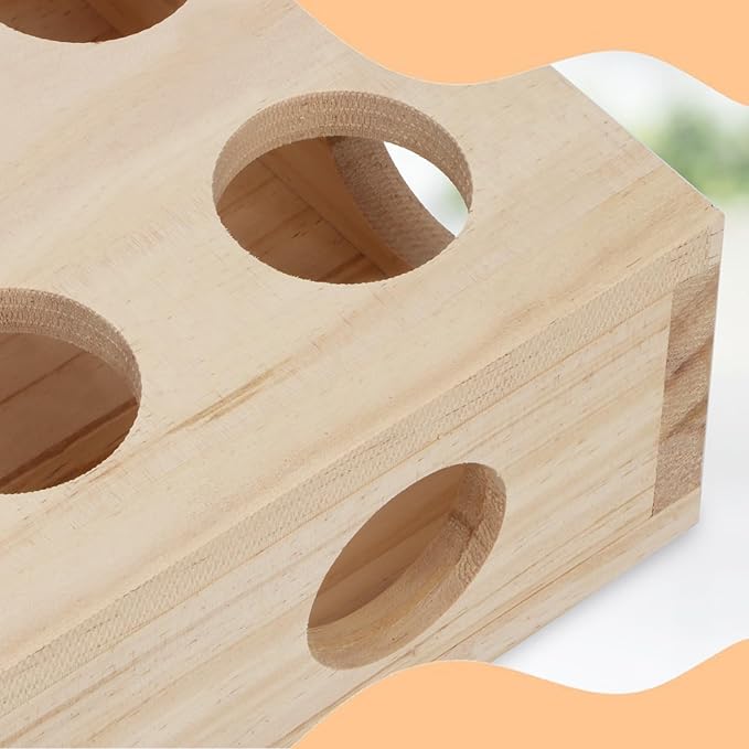 Hypeety Interactive Cat Toy Puzzle Box Wooden Treat Maze Scratcher Peek Play Toy Box Fun Interactive Cat Toy Fun Hide and Seek Agility Toys