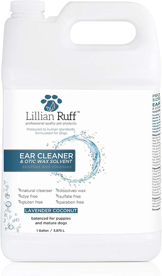 Lillian Ruff Ear Cleaner & Otic Rinse for Sensitive Ears: Alcohol Free Dog Ear Wash with Alo+H6+F6:K28F6:N29