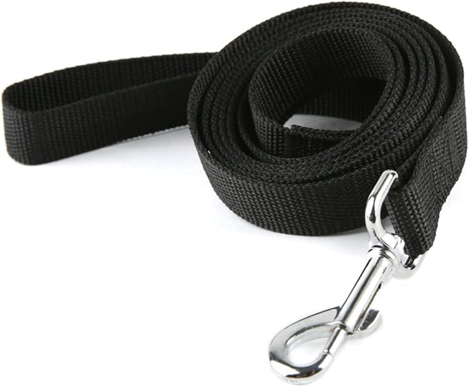 Nylon Dog Training Leash, Traction Rope, 4Ft /5 Foot /6 Feet Long, 5/8 inch 3/4 Inch 1 Inch Wide, for Small and Medium Dogs (3/4'' x 4 F, Black)