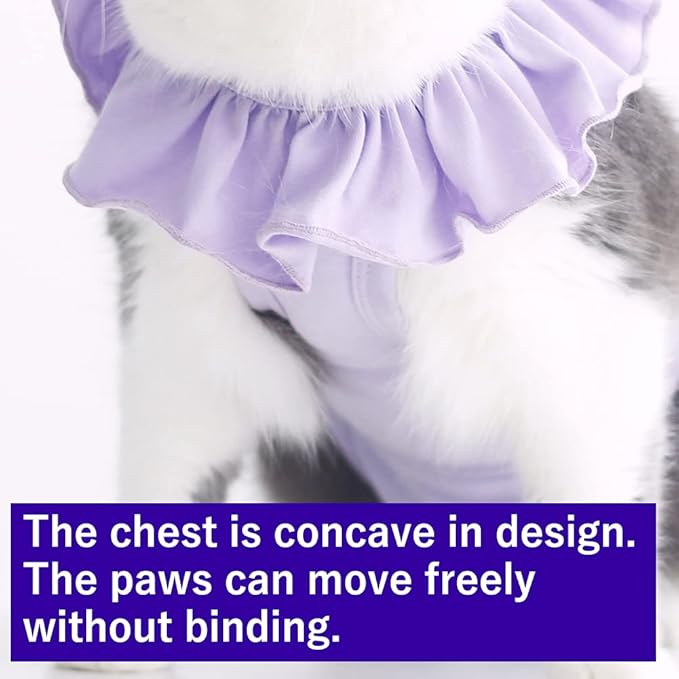 Cat Recovery Suit for Abdominal Wounds and Skin Diseases,Breathable Surgical Recovery Shirt After Surgery Wear Anti Licking Wounds,E-Collar Alternative for Female Cats Kitten(RSC01-purple-m)