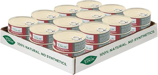 Nature's Logic Wet Can Cat Food - Feline Beef Feast 95% Animal Ingredients - No Synthetic Vitamins, Minerals or Artificial Additives, 100% Natural, Grain-Free, Made in USA - Beef (5.5 oz, 24 pack)