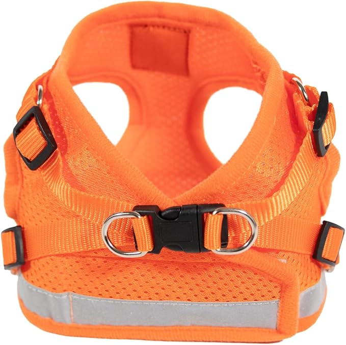 Travel Cat Harness and Leash Set - Adjustable Fit Mesh Cat Harness and Reflective Strap - Comfort Walking Vest for Kitten for Outdoor Walking, Hiking (Extra Small, Orange)