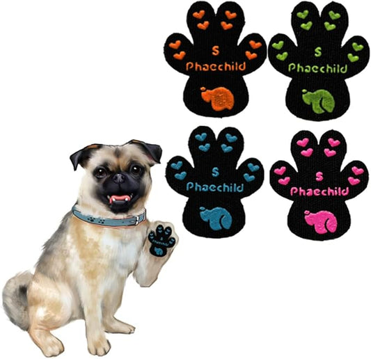 Dog Paw Pads Anti-Slip Grips,Dog Paw Protectors for Senior Dogs on Hot Pavement,Provides Traction to Keep Them from Slipping on Smooth Floors 20 sets-80 Pads Multicolor S