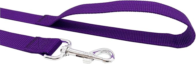Nylon Dog Training Leash, Traction Rope, 4Ft /5 Foot /6 Feet Long, 5/8 inch 3/4 Inch 1 Inch Wide, for Small and Medium Dogs (5/8'' x 6 FT, Purple)